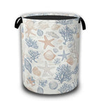 Seashells Starfish Laundry Basket,Waterproof Foldable Laundry Hamper,Dirty Clothes Basket, Linen Bin Storage Organizer Collection 16" x 20.8" - color: Seashells Starfish
