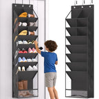 VERONLY Over the Door Shoe Organizer, Hanging Shoe Rack for Closet with 16-20 Pairs Capacity, Foldable Storage for Shoes, Boots, Sneakers, for Dorm Room, Apartment, Small Spaces（Black - style: Classic