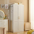 71" Tall Metal Wardrobe Closet with Hanging Rod, Adjustable Shelves – Durable Steel Armoire for Home or Office - color: Urban Essential-white