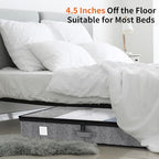Fixwal Under Bed Storage Containers 4 Pack, Reinforced Underbed Organizer Below 4.5 Inches Low Profile Clothes Storage Bins with Sturdy Sidewalls and Bottom