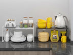 Expandable Cabinet Shelf Organizer Riser for Kitchen Pantry Cupboard Under Sink Countertop,kitchen cabinet shelf - color: Black