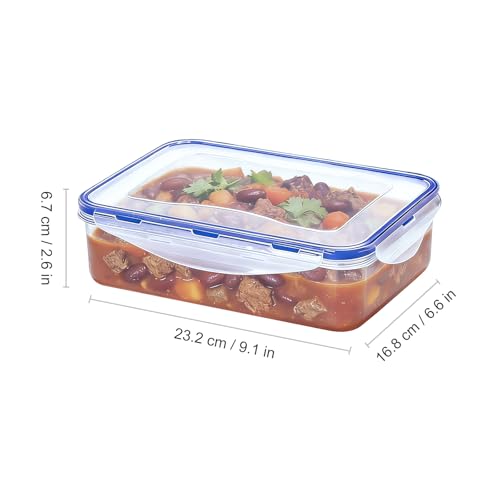 KIGI Food Storage Containers with 4-Sided Locking Airtight Lids, Leak-Proof & Stackable, Ideal for Meal Prep, Lunch & Leftovers, Microwave Safe, BPA-Free Plastic (6.8 Cup, 6-Piece) - size: 6.8 cup (6-Piece)