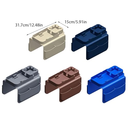 Silicone Sofa Armrest Tray Featuring Drink Holder and Side Pockets for Remote Phone and Snacks Storage Sofa Arm Tray Arm Organizers - color: bai she