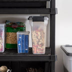IRIS USA Dog Food Storage Container, Airtight Lid, 2-Cup Scoop, Up to 13 Pounds Pet Food Storage, Versatile Pet Food Bin, Treats, BPA Free, Dark Gray - color: Dark Gray/Clear