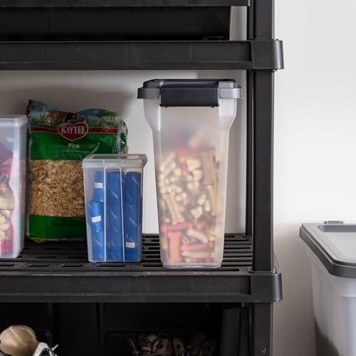 IRIS USA Dog Food Storage Container, Airtight Lid, 2-Cup Scoop, Up to 13 Pounds Pet Food Storage, Versatile Pet Food Bin, Treats, BPA Free, Dark Gray - color: Dark Gray/Clear