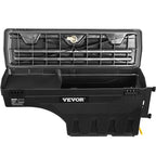 VEVOR Truck Bed Storage Box, Compatible with 2015-2020 Ford F150 R, Waterproof ABS Wheel Well Tool Box with Lockable Lid and Password Padlock, 6.6 Gal/25 L Truck Bed Toolbox, Passenger Side, Black - size: Passenger Side, style: F150