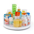 YouCopia Crazy Susan Lazy Susan Organizer, 6 BPA-Free Removable Clear Bins with Handles, Rotating Storage Turntable for Kitchen Cabinet, Pantry and Bathroom Organization,White - size: 6 Bins