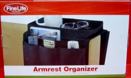 FineLife Products Armrest Organizer; Black; 6 Pocket Organizer Fits Any Sofas or Armrest