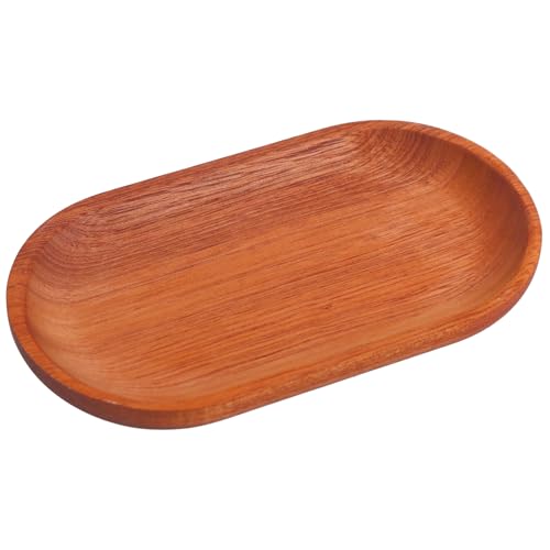 Oval Ring Dish Wood Jewelry Tray Trinket Key Decorative Holder Organizer for Necklace Bracelet Display Wedding Party Decor Serving Dishes 7.09 Inch - color: Oval