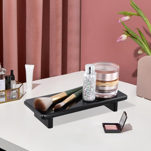 Acrylic Bathroom Counter Tray Stand, Kitchen Soap Holder Riser for Vanity Candle Plant Display, (1, Black-Small-8.6 x 3.6 x 1.5) - size: Black-Small-8.6 x 3.6 x 1.5