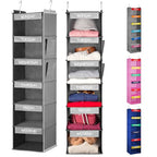 Handy Laundry Hanging Clothes Organizer for Kids - 6-Shelf Closet Daily Clothing Organization Labeled Shelves with Days of The Week Monday Through Friday, Weekday and Weekend (Grey) - color: Grey