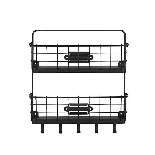 Spectrum Diversified Vintage Wall Mount Office or Entryway 2-Tier Letter Holder Organizer & Key Rack, One, Black (A14610) - color: Black