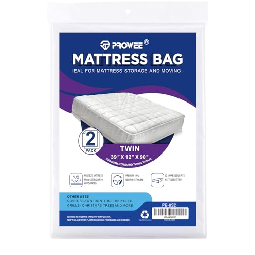 2 PK Twin Mattress Bags for Moving, Waterproof & Tear-Resistant Plastic Mattress Bag for Storage, Disposal & Moving Supplies - size: Twin,2 Pack, style: Economical Protection(1.5Mil Thick)