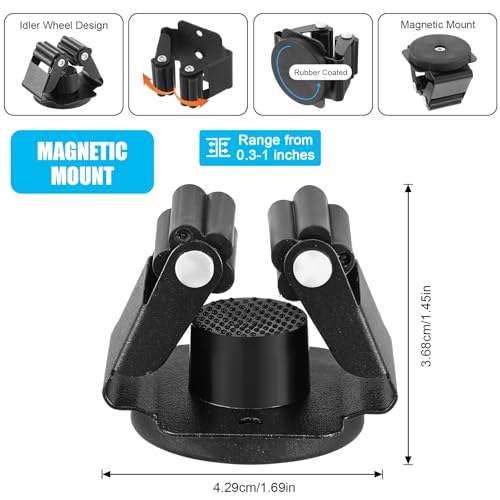 4PCS Magnetic Mop Broom Holder – Heavy Duty, Anti-Slip Wall Mount with Adjustable Gripper for Garage, Kitchen, Laundry & Garden Organization