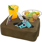 Couch Bed Cup Holder Pillow, Nisdoing 5 Hole Couch Drink Holder! Keep Drinks Hand Side and KeepTemp, Prevent Spills and Use Anywhere.Cup Holder for Couch, Bed,Camping,RV,Car,Beach.Brown - color: Dark Brown