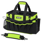 SCAVATA Wearable Cleaning Caddy Bag, Cleaning Caddy Supplies Organizer with Handle & Shoulder Straps for Housekeepers, Under Sink & Car Cleaning Tool Organizers with 4 Foldable Divider (NeonGreen) - color: NeonGreen