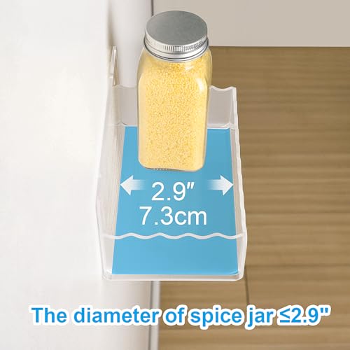 6 inch Spice Rack Wall Mounted,4 Pack Spice Organizer Shelf for Stove Cabinet Pantry Door, Adhesive or Screw Hanging Wall Spice Shelf Storage Holder in Kitchen and RV - Frost Color - color: Frost, size: 6"