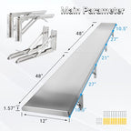 Folding Concession Shelf 12" x 96", Spliced Style Drop Down Concession Serving Window, Stainless Steel Folding Shelf Serving Food Shelf for Windows - size: 12" x 96"