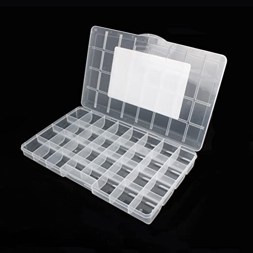 32 Grids Clear Plastic Organizer Box, Craft Storage Container for Beads Organizer, Art DIY, Crafts Jewelry Storage, Fishing Tackles, Rock Collection, 2 Pack - color: 2 Pack