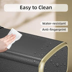 8L/2.1 Gal Small Bathroom Trash Can with Lid, Swing-Top Rectangular Waste Bin, Stainless Steel Garbage Can for Home, Office, Toilet, Bedroom, Living Room (Titanium Black) - color: Titanium Black
