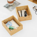 Wisuce Bamboo Desk Drawer Organizer, Desktop Organizer with Drawers Tabletop Storage Organization Box for Office Home Toiletries Supplies Vanity, No Assembly Required(4 Drawes) - style: 4 Drawes