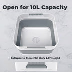 GIMWA 2.6 Gal(10L) Collapsible Wash Basin for Baby Bottles, Gray Space-Saving Collapsible Dish Basin with Drain Plug for bottle washing, Collapsible Bucket for RV Kitchen Essentials - color: Gray
