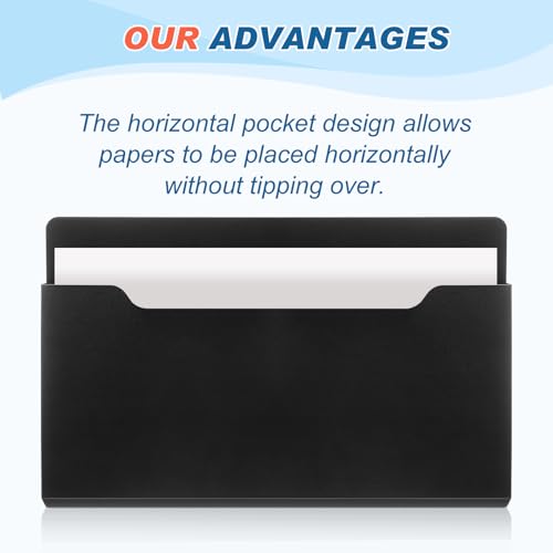 Fuutreo 6 Pcs Magnetic Wall File Organizer Magnetic Wall File Holder Refrigerator Magazine Holder for Mail Letters Paper(Black,Horizontal-3 Mixed Size) - color: Black, size: Horizontal-3 Mixed Size