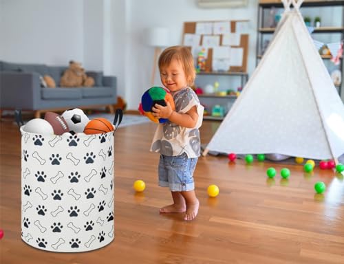 NTAOHAMPER Kids Laundry Hamper, Waterproof Storage Bin, Baby Boy Nursery Hamper with Paw Design, Clothes Organizer, Toys Bin, Room Decor - color: Paw