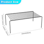 Medium(13 x 9.4 inch)Black Cabinet Storage Shelf Rack Set of 2, Rustproof Metal Wire Kitchen Counter Organizers and Storage, Spice Organization for Cabinet, Plate, Dish, Pantry, Bathroom, Fridge - size: 2Pack-Black-13 x 9.4 inch