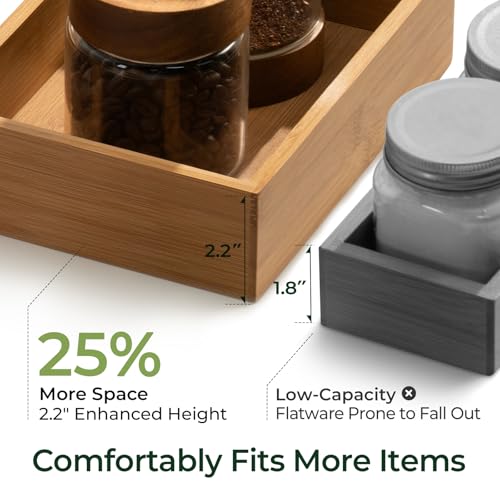 keechee Carbonized Bamboo Kitchen Drawer Organizer (Bundle: 10pc Organizers Set) - size: Bundle: 10pc Organizers Set