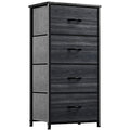 YITAHOME Dresser with 4 Drawers - Fabric Storage Tower, Organizer Unit for Bedroom, Hallway, Closets - Sturdy Steel Frame, Wooden Top & Easy Pull Fabric Bins - color: Charcoal Print, style: 4-Drawer