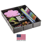 Officemate Deep Drawer Organizer Tray, 8 Compartments, 2 1/4"H x 15 1/8"W x 11 1/2"D, Black