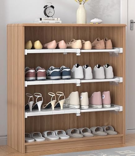 No Drilling Extendable Closet Shelf,Adjustable Metal Layered Separator Shelves DIY Divider Storage Rack for Bedroom Kitchen Wardrobe Cupboard Cabinet,1 Pack (13.8'' Wide,11.8''-17.7'' Long) - size: 11.8''-17.7'' Long