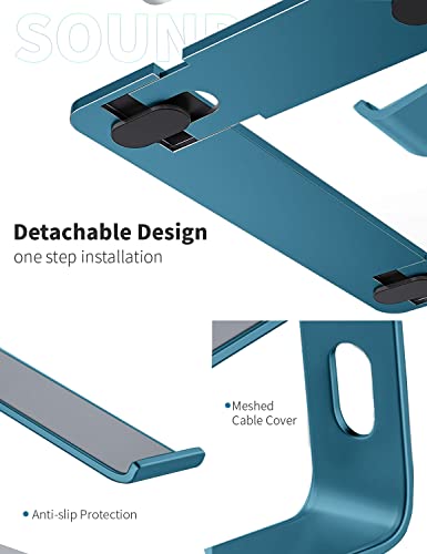 SOUNDANCE Laptop Stand, Aluminum Computer Riser, Ergonomic Laptops Elevator for Desk, Metal Holder Compatible with 10 to 15.6 Inches Notebook Computer, Navy Blue - color: H-Navy Blue, size: For 10 to 15.6 Inches Laptop