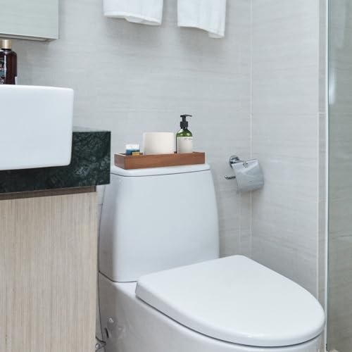 Bathroom Vanity Tray, Bathroom Tray for Counter, Acacia Wood Toilet Tank Tray for Organizing and Home Decor (11.8 x 4.5 x 1.6 inch) - size: 11.8" x 4.5" x 1.6"