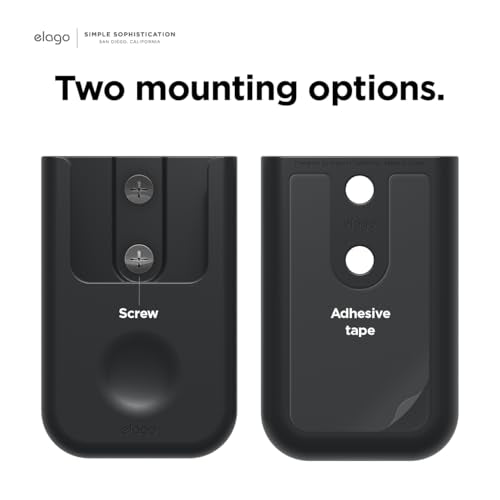 elago Universal Remote Holder Mount Compatible with Apple TV Remote and All Other Remote Controls - Adhesive Tape or Screw Mounting Options, Available Wired Charging [Small] [1st Gen] [Black] - color: Black, size: Small - 1 Gen