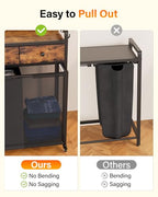Laundry Sorter 4 Section 206L: Rolling Laundry Basket Organizer with Wheels & Shelf & Oxford Fabric Drawers - Clothes Hamper with Shelf 4 Compartment for Room Organization and Storage