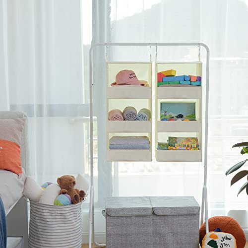 GRANNY SAYS 3-Shelf Hanging Organizer, Foldable Hanging Closet Storage, Closet Shelves Organizer for Camper, Beige, 29 ½" H X 12" W X 12" D, 2-Pack - color: 3-shelf Beige, size: 2-Pack