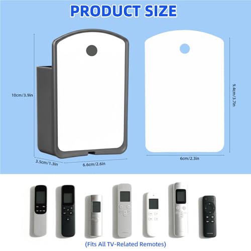 Leinuosen 12 Pcs Remote Control Holder Wall Mount Self Adhesive TV Controller Holder Gray TV Remote Organizer Wall Pen Organizer for Home Office School Storage Accessories - color: Gray