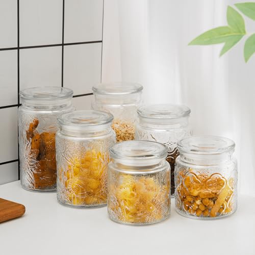 Adodeen 24oz Wide Mouth Mason Jars, 3-Pack Glass Jars With Lids, Pickle Canning Jars For Candy, Sugar, Coffee, Tea, Spice, Cookie, Dishwasher Safe - color: Glass Lid-Sunflower/Bigonia/window(24oz)