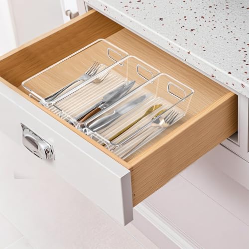 Clear Plastic Storage Bins 8 Pack - Pantry Organizers and Storage, Fridge Organizer Containers for Kitchen, Cabinet, Freezer, Bathroom, Clost, Home Organization - size: 4 Larger + 4 Small
