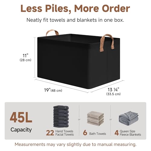 StorageWorks Storage Bins, Fabric Storage Bins for Shelves, Extra Large Storage Baskets with Metal Frame, Closet Baskets and Bins with Handles, Jumbo, Black, 2-Pack - color: Black, size: 19" L x 13 ¼" W x 11" H
