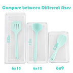 3 Pack Large Clear Plastic Drawer Organizer Tray Cutlery Utensil Makeups Drawer Organizers 12" X 6" - size: 3 Pack 12"x6" Clear Plastic