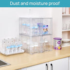 Vtopmart 4 Pack Clear Stackable Storage Drawers,9.7" High Plastic Organizers Bins for Skincare, Bathroom Supplies,Ideal for Cabinet,Undersink,Vanity,Kitchen,Pantry Organization - size: 4Pack 9.7"H