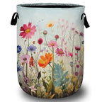 Colourful Blooming Wildflower Laundry Basket, Laundry Hamper Collapsible Oxford Cloth with Handle Clothes Toy Storage Bin for Bathroom Laundry Room Bedroom 15.7 X 20 Inch - color: Colourful Blooming Wildflower