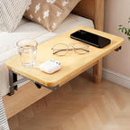 Versatile Foldable Bedside Shelf, Wooden Clip-On Bed Tray Table for Bunk Bed & Dorm Beds, Dorm Room Essentials Organizer for College Students, Floating Tray, Space Saving Nightstand for Loft Beds
