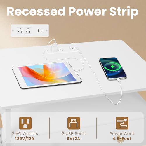 Edbuosy 27 Inch Wide Night Stand with Charging Station, Wood Nightstand with Open Shelf, Large Drawer Bedside Table for Living Room/Bedroom/Office (White) - color: White, size: 1 Drawer