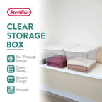Sterilite 18 Pack Storage Boxes, Clear Plastic Stackable Containers, Lightweight Home Organizers with Snap Lids, 20 Quart, White - size: 20 Quart, style: 18 Pack