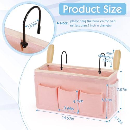 Bedside Storage Caddy/Bedside Hanging Storage Bag for Headboards Bunk Beds Dorm Rooms Book Phone Magazine Holder (New Pink) - color: New Pink