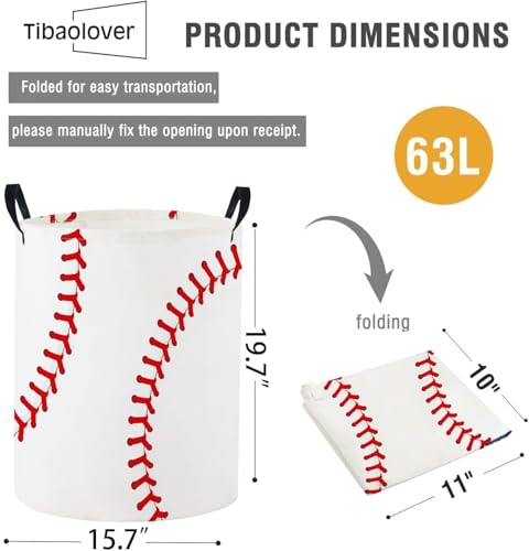 Baby Laundry Basket Baby Nursery Hamper Kids Laundry Basket Toy Storage Bin for Boys Room Decor Gift Baskets for Bedroom Bathroom(Baseball) - color: Baseball